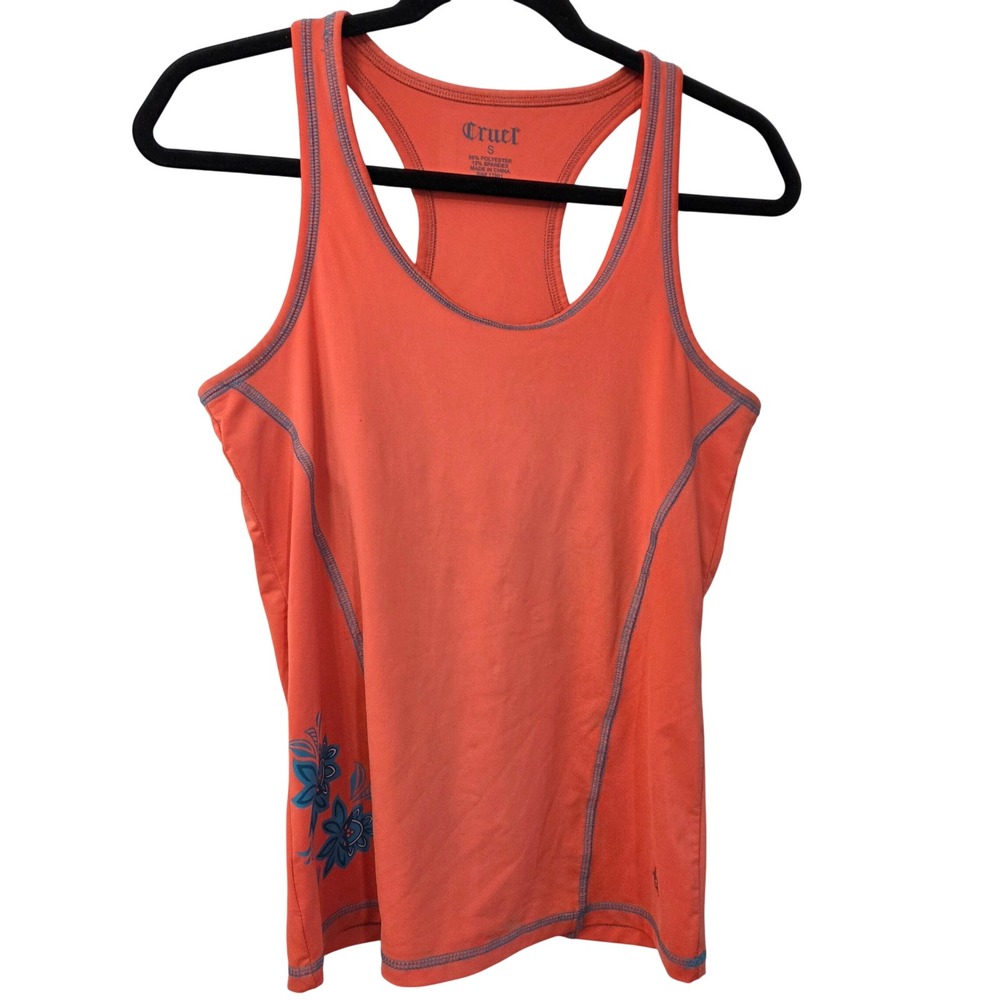 Cruel Racerback Athletic Tank Built In‎ Bra Floral Workout Gym Running Yoga